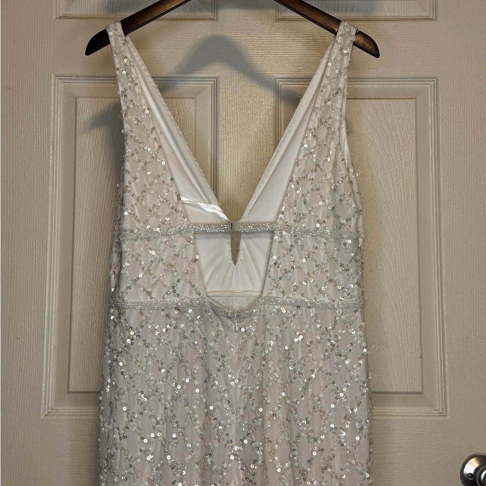 Mac Duggal Ivory Sequin Evening Gown - Picture 6 of 14